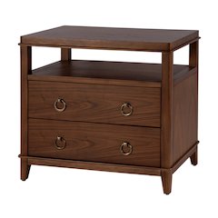 Highbury 28 in. W Rectangular Wood 2 Drawer Nightstand, Medium Brown