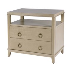 Highbury 28 in. W Rectangular Wood 2 Drawer Nightstand, Beige