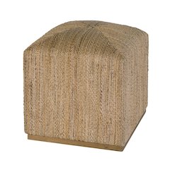 Como 17 in. W Square Banana Leaf Accent Stool, Natural