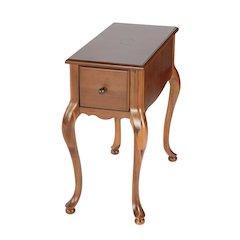 Andre 11 in. W Rectangular Wood 1 Drawer End Table, Medium Brown