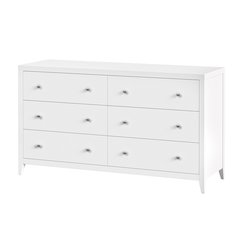 Dana 60 in. W Rectangular Wood 6 Drawer Dresser, White