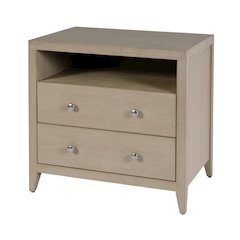 Dana 28 in. W Rectangular Wood 2 Drawer Nightstand, Taupe
