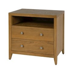 Dana 28 in. W Rectangular Wood 2 Drawer Nightstand, Natural