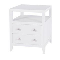 Dana 21 in. W Rectangular Wood 2 Drawer Nightstand, White