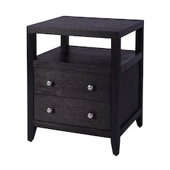 Dana 21 in. W Rectangular Wood 2 Drawer Nightstand, Coffee