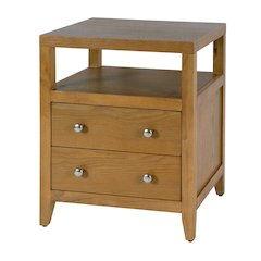 Dana 21 in. W Rectangular Wood 2 Drawer Nightstand, Natural