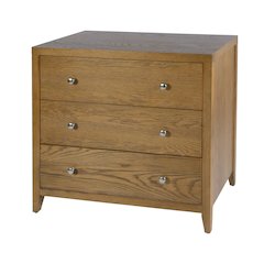 Dana 34 in. W Rectangular Wood 3 Drawer Chest, Natural