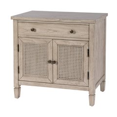 Flagstaff 30 in. W Rectangular Cane Accent Chest, Gray