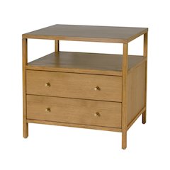 Mendel 28 in. W Rectangular Wood 2 Drawer Nightstand, Light Brown
