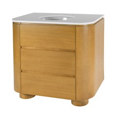 Genoa 36 in. W Quartz 2 Drawer Single Bathroom Vanity, Light Brown