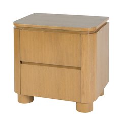 Genoa 21 in. W Rectangular Wood 2 Drawer Nightstand, Light Brown
