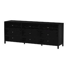 Nora 84 in. W Rectangular Wood 9 Drawer Dresser, Coffee