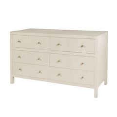 Nora 60 in. W Raffia 6 Drawer Dresser, Beige