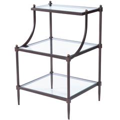 Peninsula Metal & Glass Side Table, Bronze