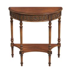 Danelle Demilune Console Table, Medium Brown