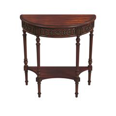 Danelle Demilune 30" Console Table, Dark Brown