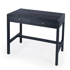 Transitional Writing Desk with 2 Drawers, Home Office Computer Workstation