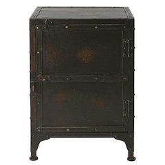 Industrial Side Chest with Distressed Finish, End Table for Living Room