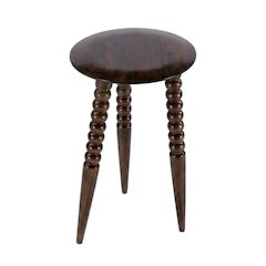 Round Wood Side Table – Small Round Nightstand in Brown Mango Finish