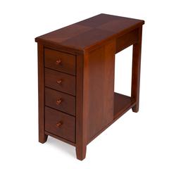 Olive Ash Burl 4-Drawer Chairside Chest, Belen Kox