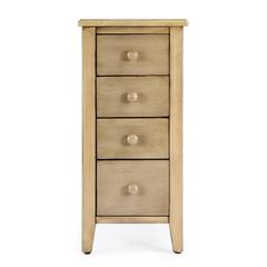 Kelton 4 Drawer Side Table, Beige