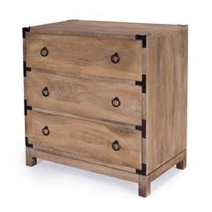 Forster Campaign 3 Drawer Dresser, Light Brown