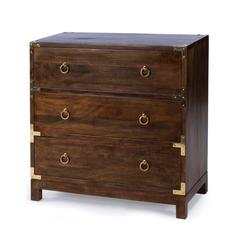 Forster Campaign 3 Drawer Dresser, Dark Brown