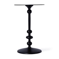 Zora Outdoor Round Pedestal Side Table, Black