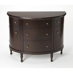 Bedford Mahogany Demilune Console Table, Dark Brown