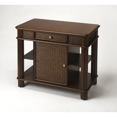 Falmouth Rattan Kitchen Island, Dark Brown