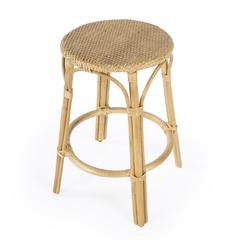 Tobias Rattan Round 24" Counter Stool, Natural