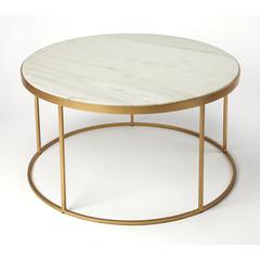 White Marble Round Coffee Table, Belen Kox
