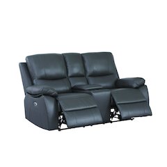 Charlotte Electric Genuine Leather Recliner Power Reclining loveseat Gray