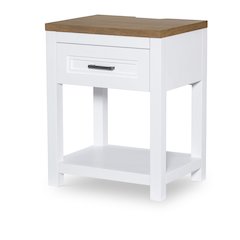 Franklin Open Nightstand with Charging Ports and LED Light
