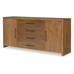 Midland Credenza (2 Doors, 2 Adj. Shelves, 4 Drawers-Top Drawer, Silver Tray)