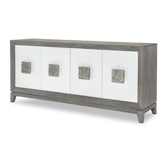 Credenza, 4 Doors, 1 Drawer, Silver Tray, 4 Adj/Rem Shelves, Wire Management