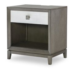 Terra Luna Open Nightstand, 1 Drawer, 2 USB Ports, 2 Electrical Outlets