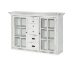 Cottage Park Credenza Hutch (2 Framed Glass Doors, 2 Adj. Shelves Each)