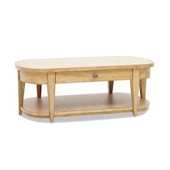 Today's Traditions Oval Cocktail Table (1 drawer, bottom shelf, w/ casters)