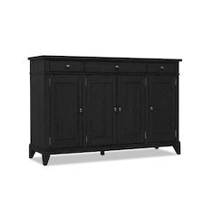Credenza (4 doors, 3 drawers, 1 silver tray, 3 adj shelves)