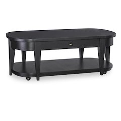 Today's Traditions Oval Cocktail Table (1 drawer, bottom shelf, w/ casters)