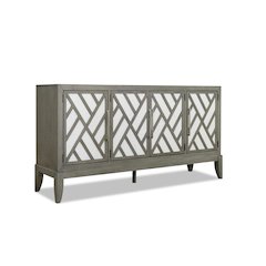 Staycation Credenza (4 doors, 1 drawer with silver tray, 5 adj shelves)
