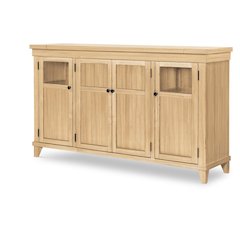 Credenza (4 Doors, 2 Glass Windows, Puck Lights, 1 Drawer)
