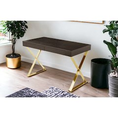 Gold Alexa Desk Espresso