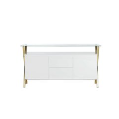 Gold Beverly Buffet White
