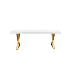 Alexa Dining Table White/Gold