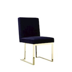 Gold Dexter Side Chair Velvet Navy (Set Of 2)