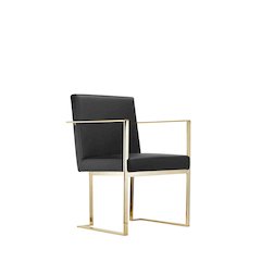Gold Dexter Arm Chair Black Pu