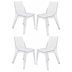Arrow Dining Chair Side Clear- Set Of 4