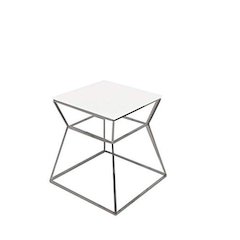 Geo Side Table Metal Frame With White Marbel Top